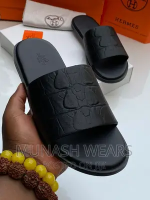 Original Hermes Leather Slipers
