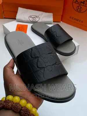 Original Hermes Leather Slipers