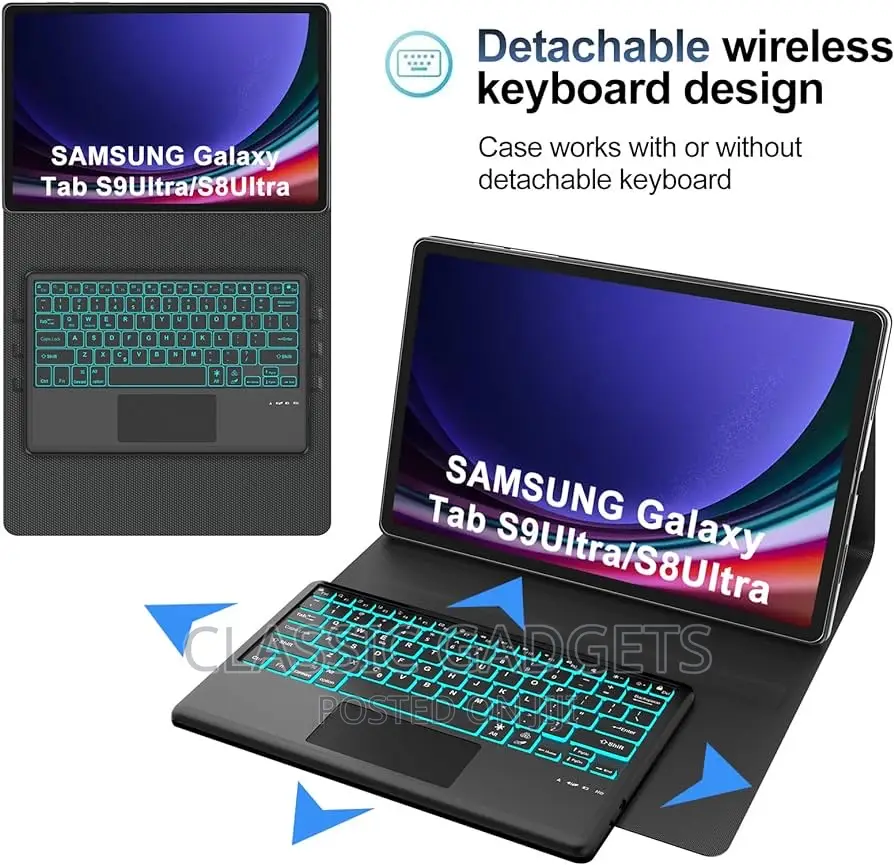 Bluetooth Backlit/Touchpad Keyboard for Galaxy Tab S9 Ultra