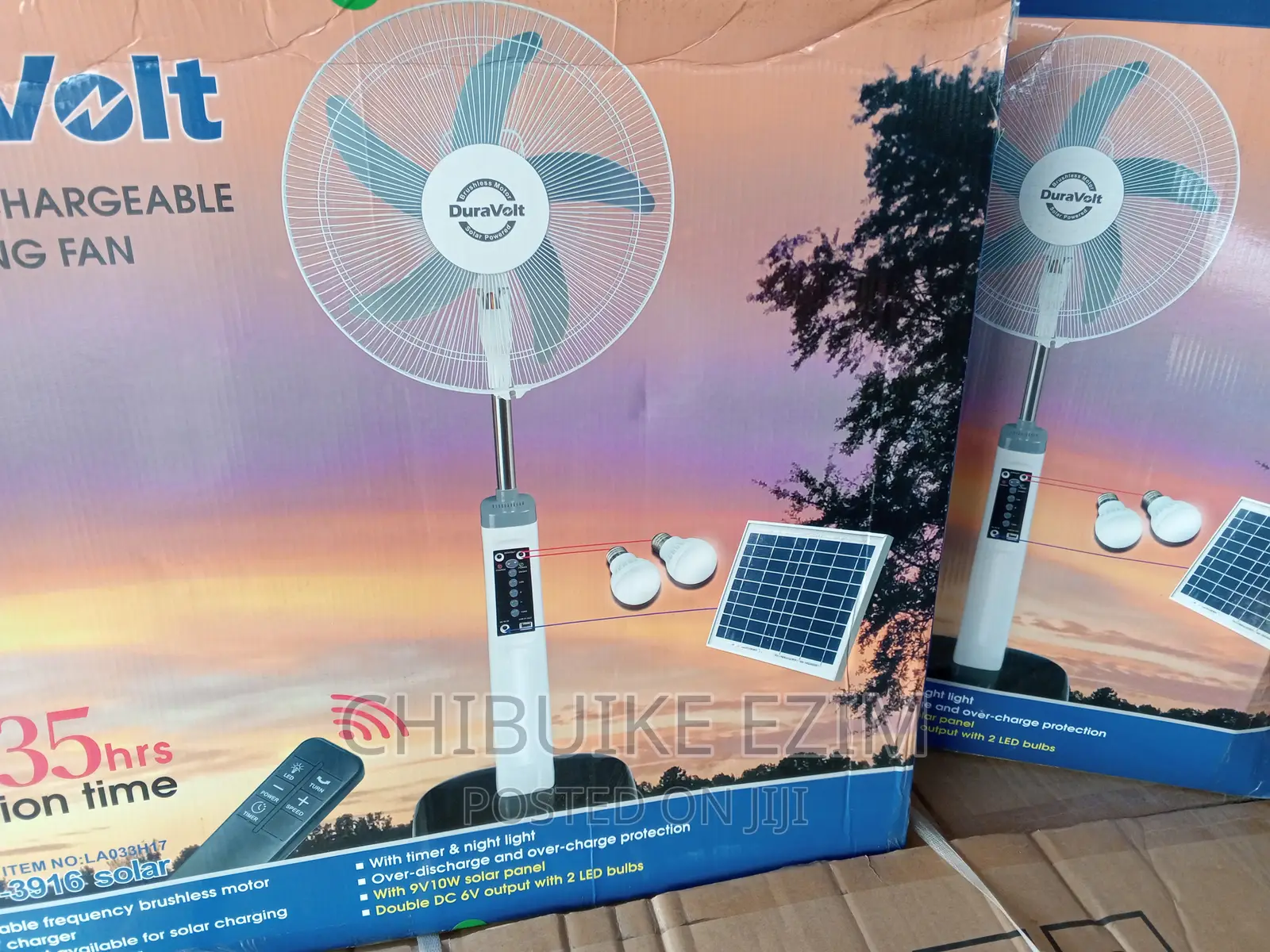 Duravolt Solar Rechargeable Fan