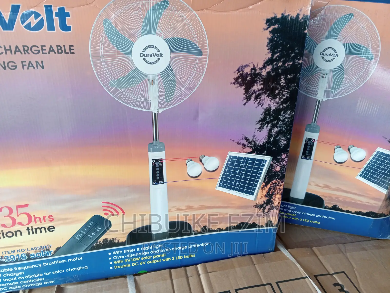 Duravolt Solar Rechargeable Fan