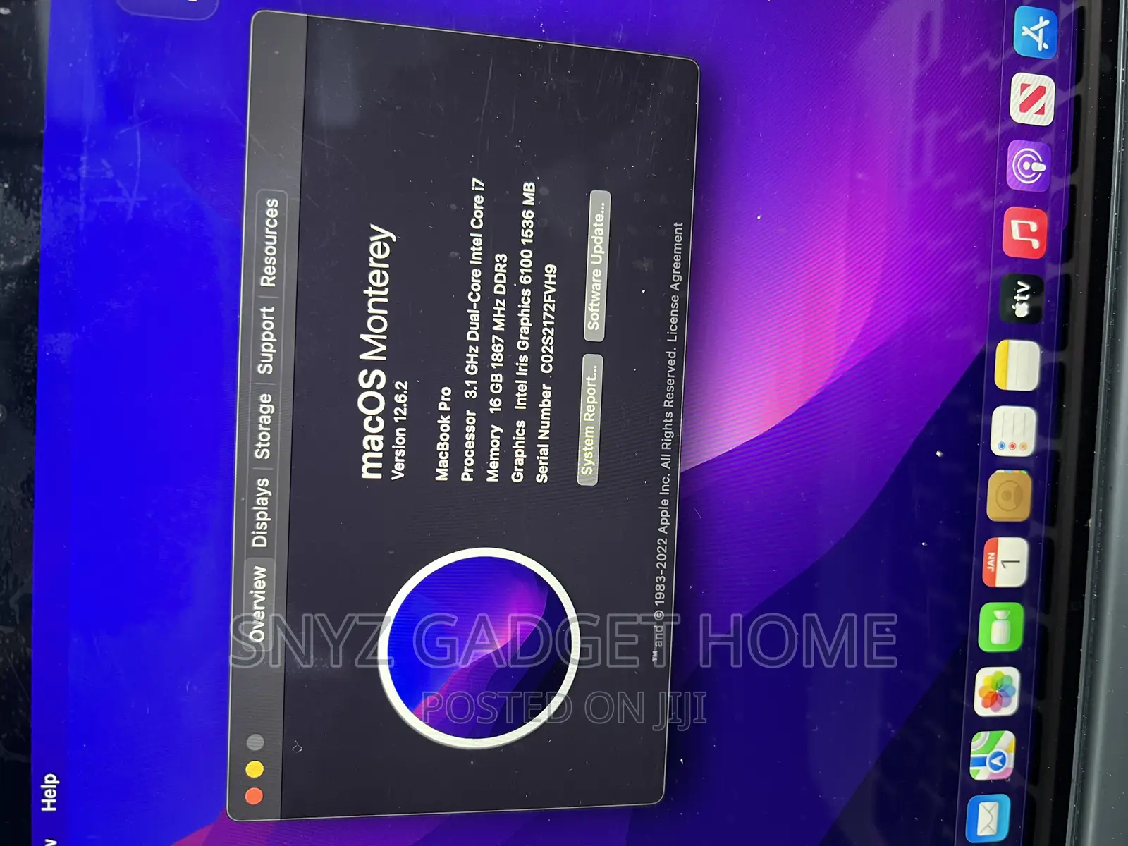 Laptop Apple MacBook Pro 2015 16GB Intel Core I7 SSD 512GB