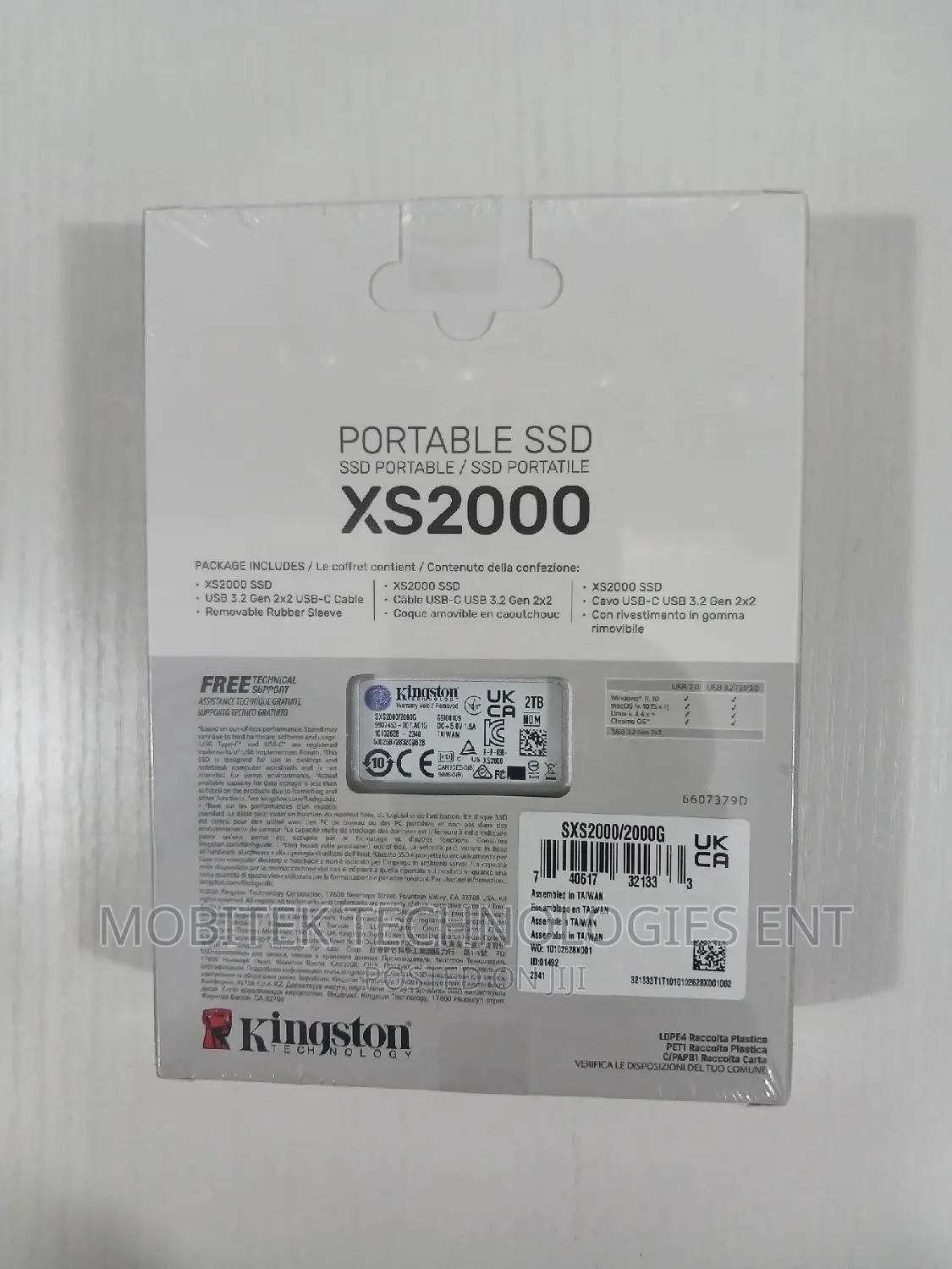 2tb Kingston Xs2000 External SSD Storage Drive (2,000mb/S)
