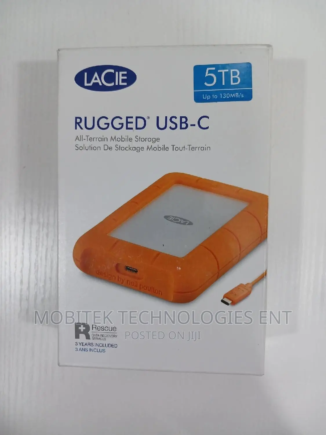 Lacie 5tb External Rugged Hard Drive Usb 3.1 Gen 1 Type-c