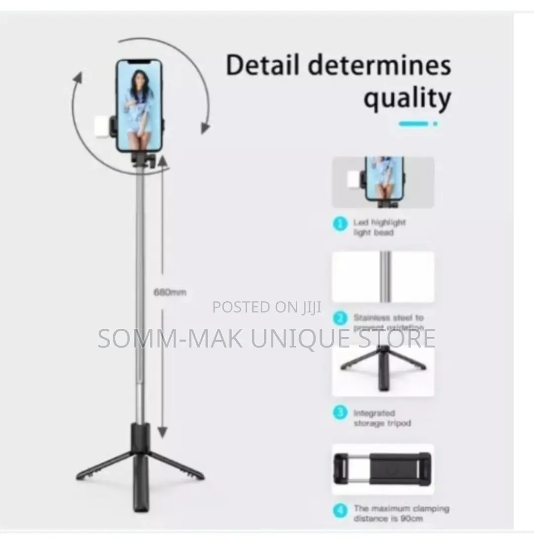 Selfie Stick Tripod Stand, Fill Light Wireless Bluet Remote