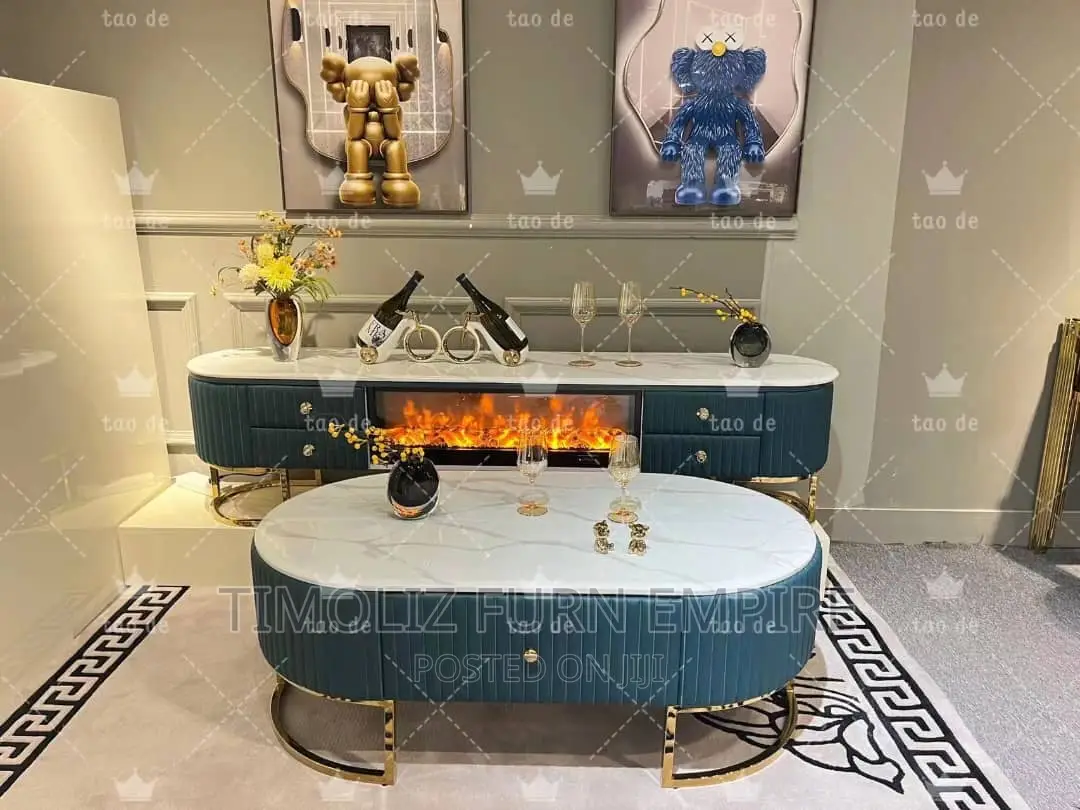 Luxury Marble Centre Table With TV Stand Set