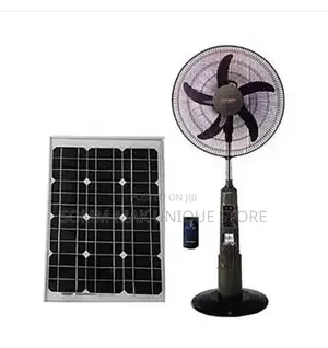 Rechargeable Standing Fan With Solar Panel - 20W - 18-Inch