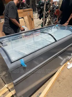 Curved Glass Island Freezer