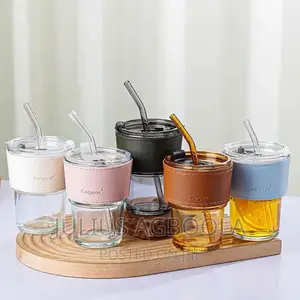 380ml Glass Straw Cup