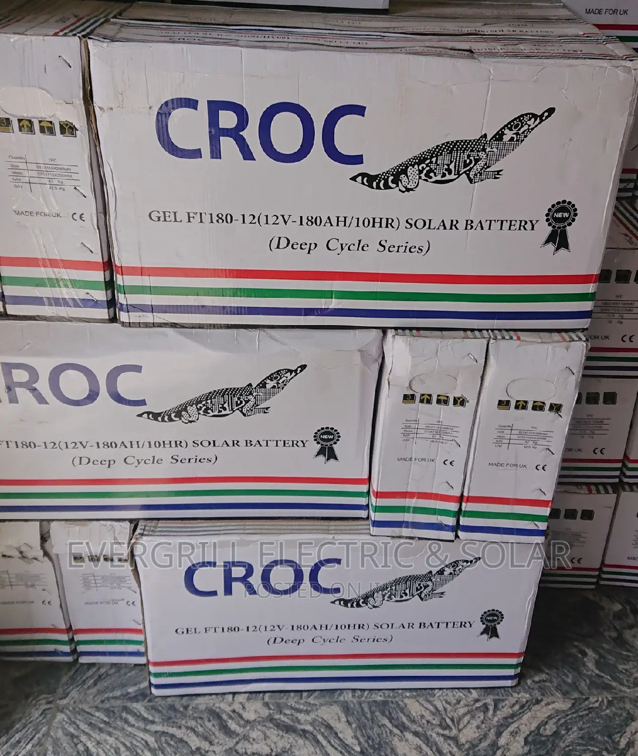 CROC Gel Dry Cell Battery 12v/180ah