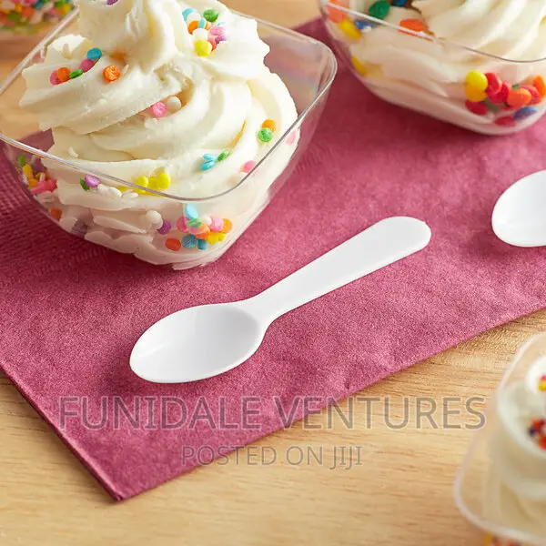 300ct White Styrene Taster Spoon