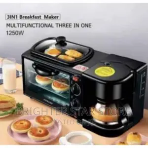 3-in-1 Breakfast Non-Stick With Baking Coffe Maker, Frying