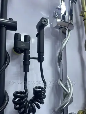 Italy Black Pressing Shower With Angle Valve