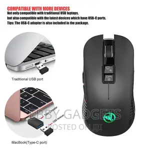 Wireless Gaming Mouse Rechargeable Gaming Mouse RGB Lights