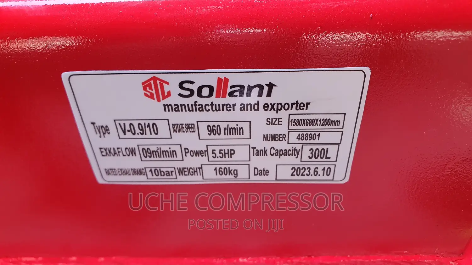 Air Compressor 300l 5.5hp 10bar