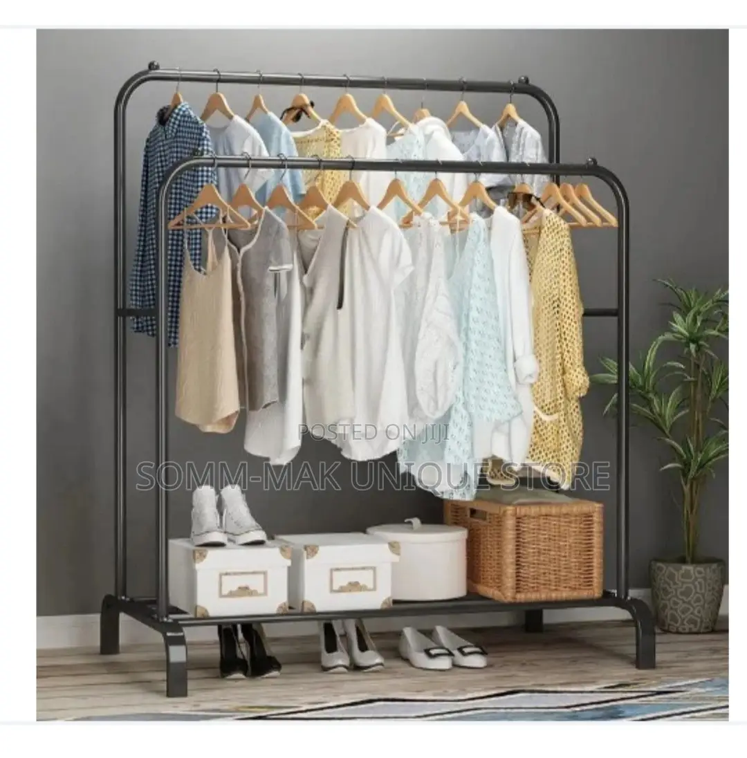 Floor Standing Clothes Hanger - Black