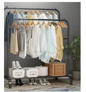 Floor Standing Clothes Hanger - Black