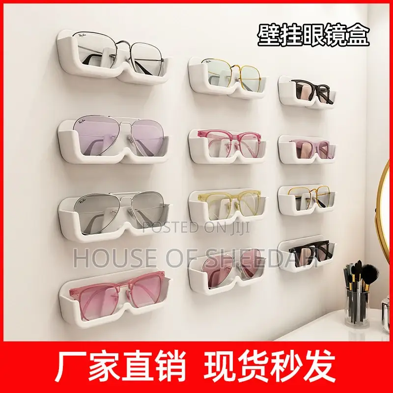 3pc Wall Mounted Perforated Free Sunglasses Storage Rack