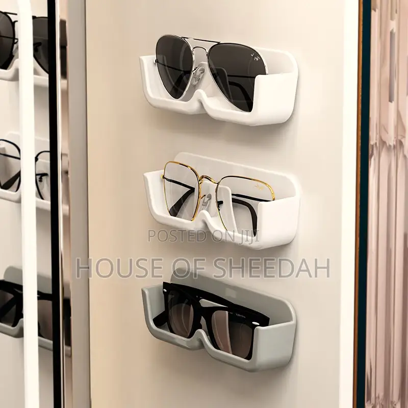 3pc Wall Mounted Perforated Free Sunglasses Storage Rack