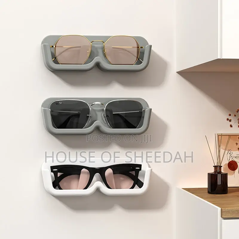 3pc Wall Mounted Perforated Free Sunglasses Storage Rack