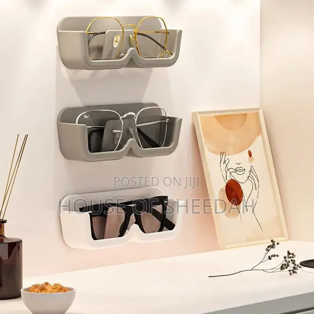 3pc Wall Mounted Perforated Free Sunglasses Storage Rack