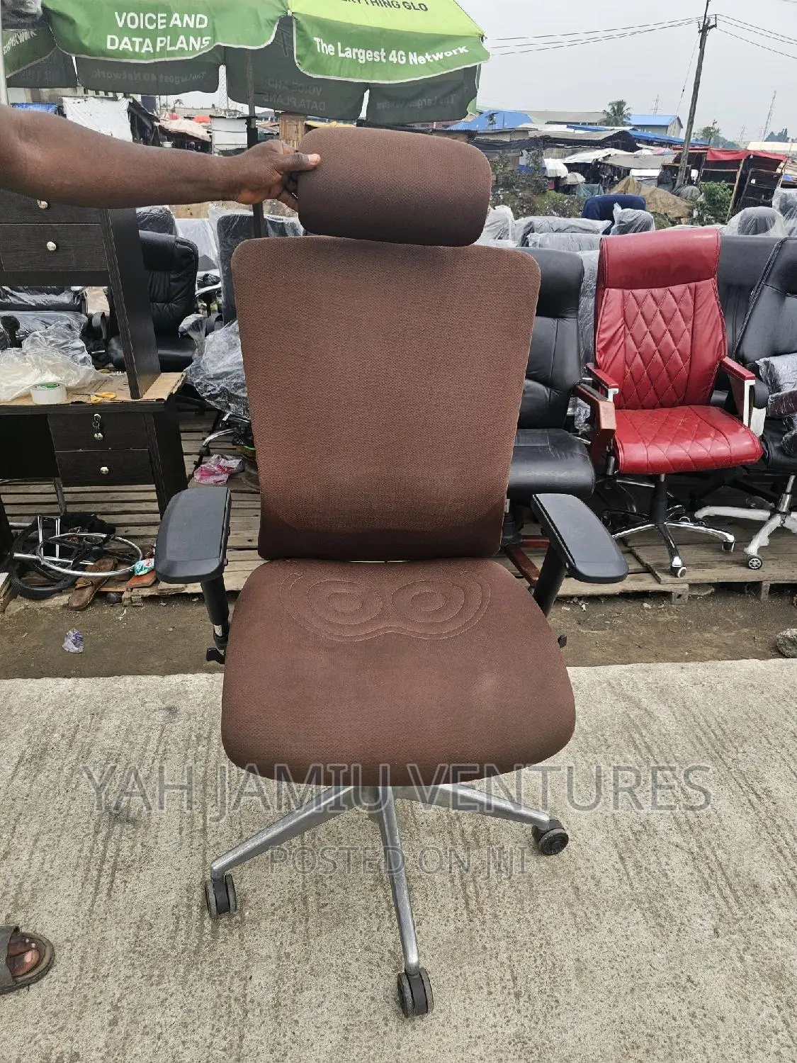 Unique Brown Fabric Chair