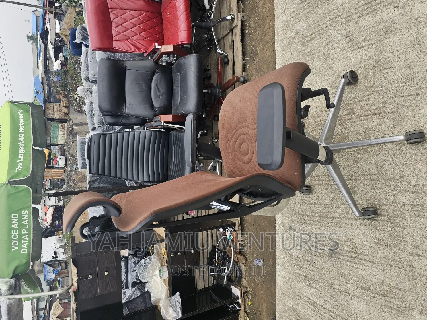 Unique Brown Fabric Chair