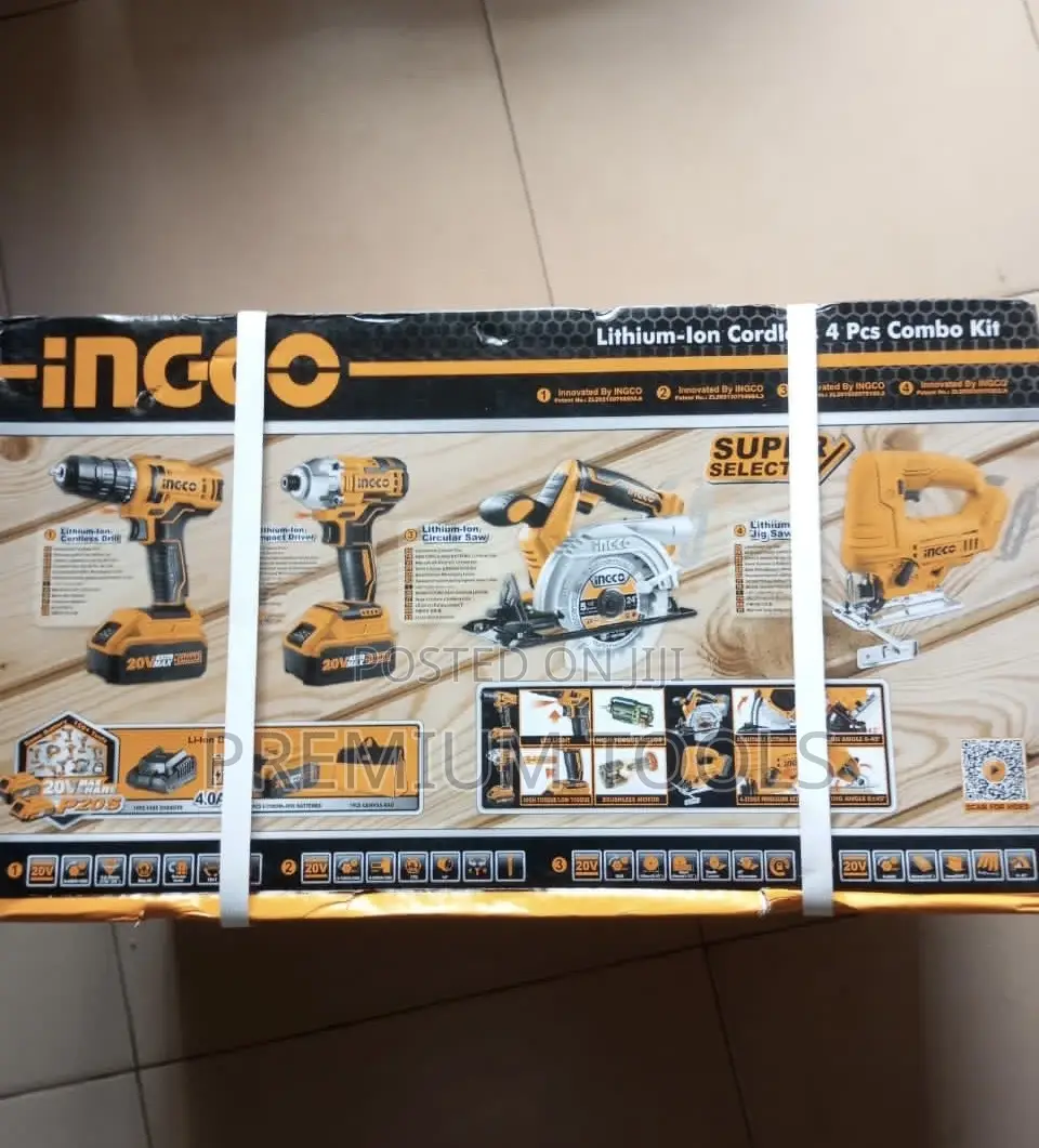 4 PCS Ingco Combo Set Cordless