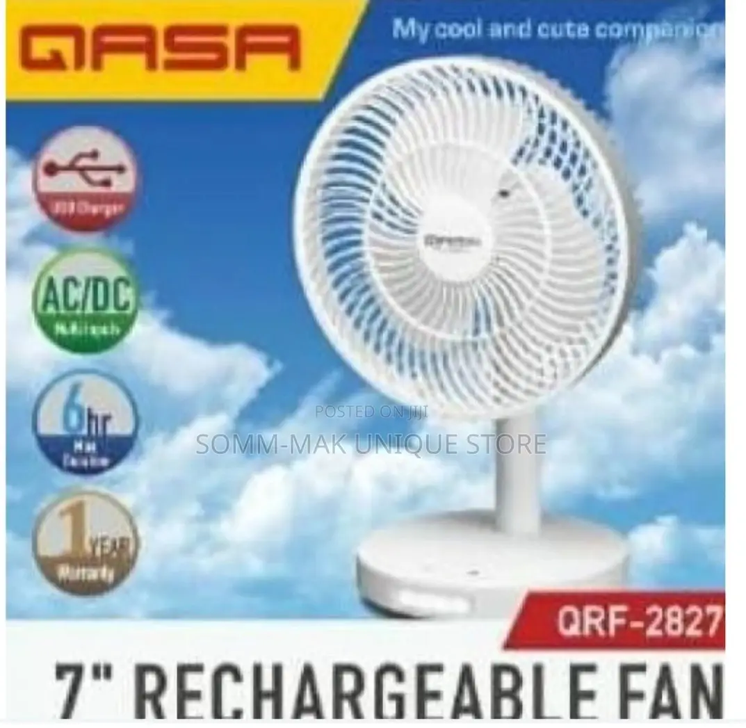 Qasa Rechargeable Table Fan - 7"