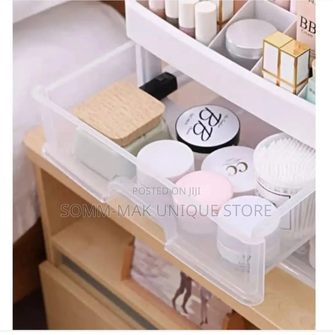 Layered Transparent Plastic Makeup Organizer- 4 Layers
