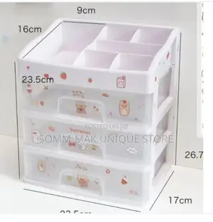 Layered Transparent Plastic Makeup Organizer- 4 Layers