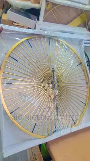 Wall Design Metallic Gold Decorative Clock Black 69cmx60cm