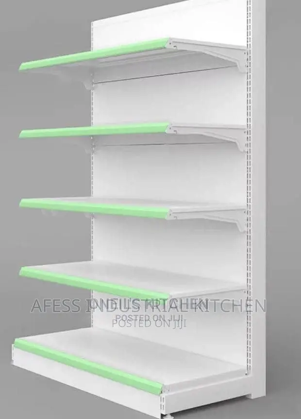 White Supermarket Shelves