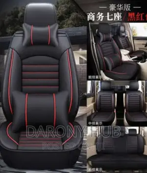 7 Seater Executive Sienna Leather Seatcover Black/Cream