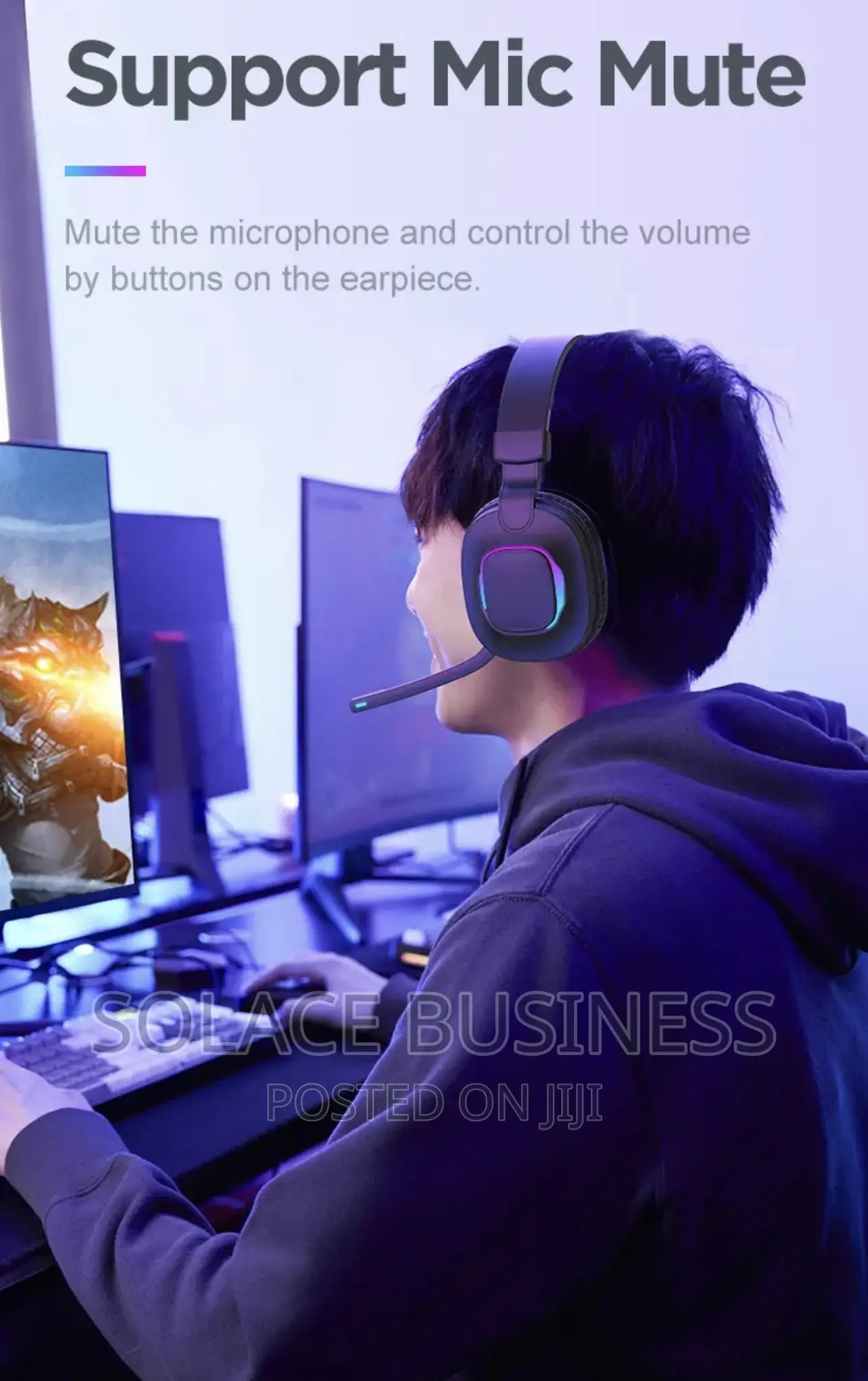 RGB Wireless Gaming Headset - Gamers Bluetooth Headphones