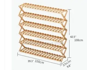 Foldable Shoe Rack - 6 Layer - Bamboo