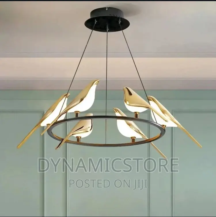 Modern LED Gold Magpie Bird Ceiling Chandelier