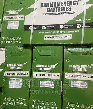 12v-220ah Baumann Energy Solar Tall Tubular Battery