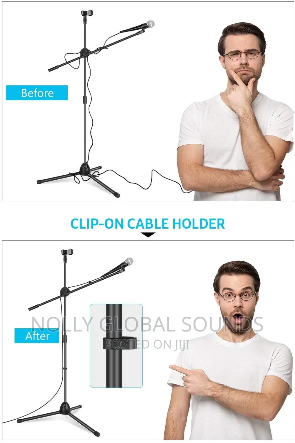 Tripod Leg Adjustable Floor Microphone Stand