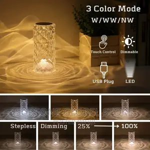 LED Bedside Diamond Rose Lamp