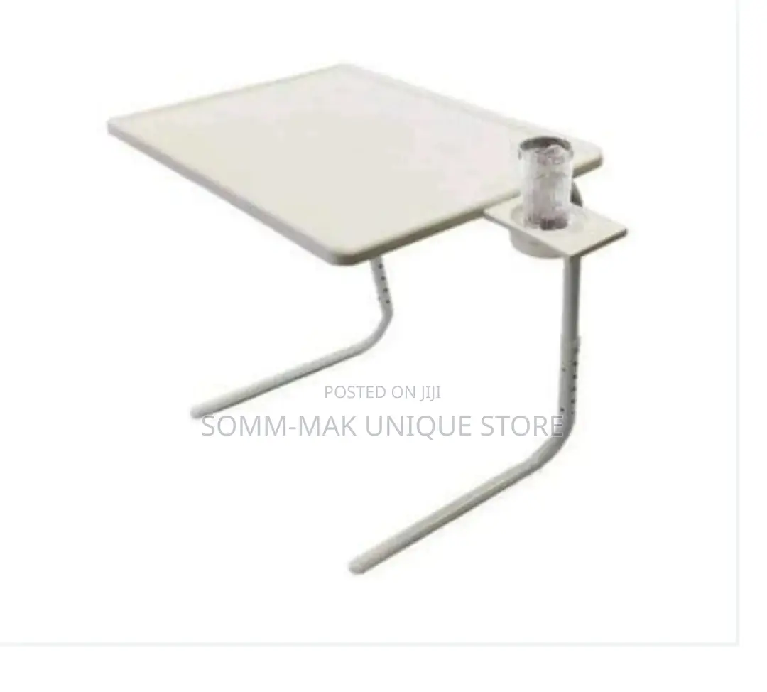 Adjustable Table Mate Iv With Cup Holder - White