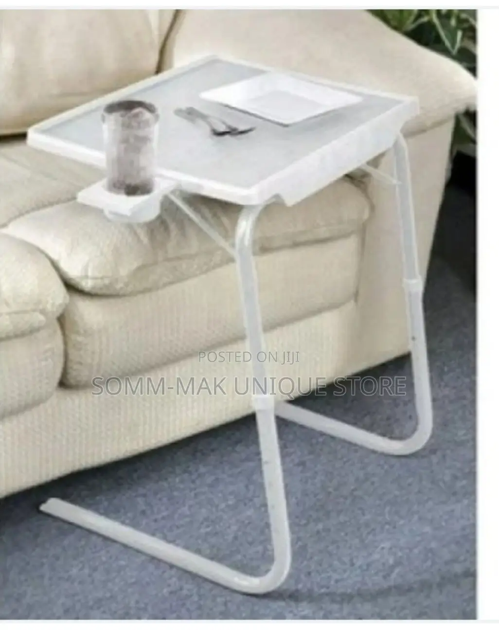 Adjustable Table Mate Iv With Cup Holder - White