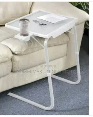 Adjustable Table Mate Iv With Cup Holder - White