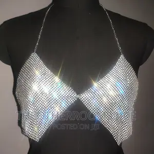 Female Glitter Bodychain Club Exotic Dance Costume Bralet