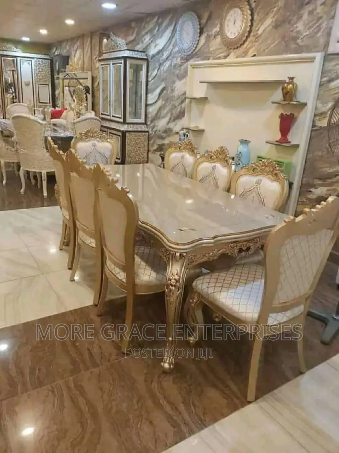 8 Seater Royal Marble Dining Set.