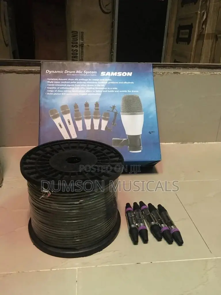 5 Set Samson Drum Microphone. Dynamic Drum Mic System Use for Drums