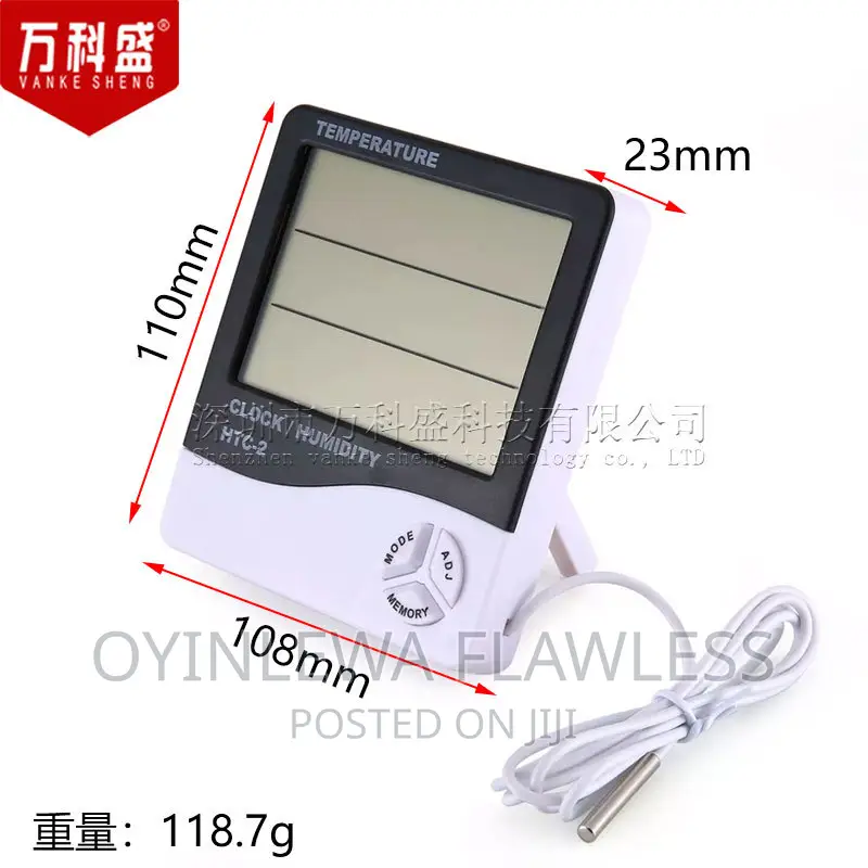 HTC2 Lash Indoor Dual Display LCD Humidity Temperature Clock