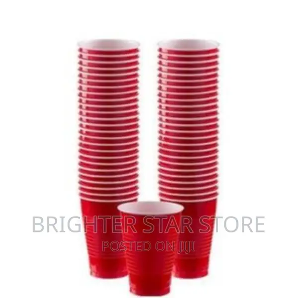 Red Fancy Disposable Cups - 50pcs