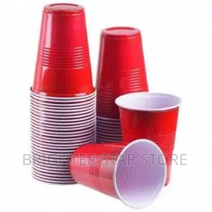 Red Fancy Disposable Cups - 50pcs