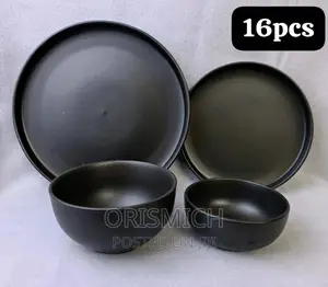 16pcs Black Coloured Dinner Set